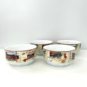 William Sonoma PARIS CAFE by Marc Lacaze cereal soup bowl (4)